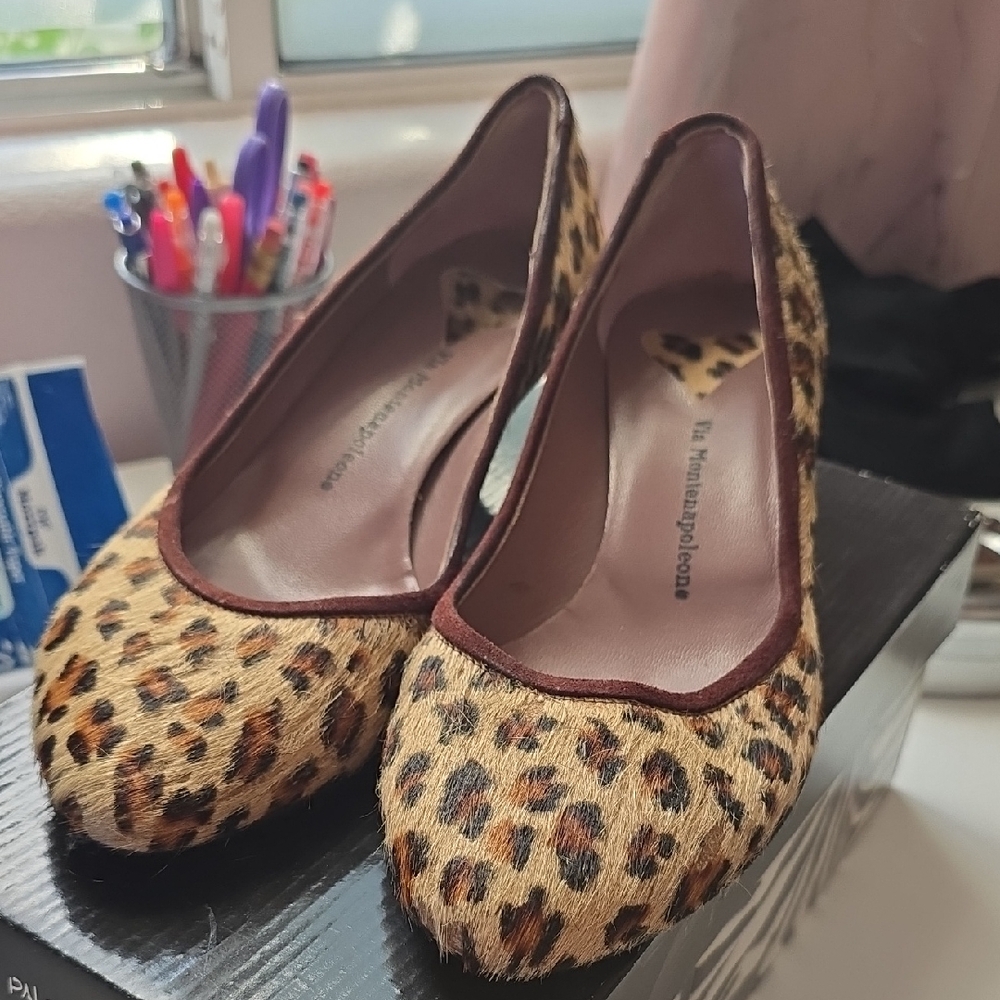 Leopard Print Women's Kitten Heals